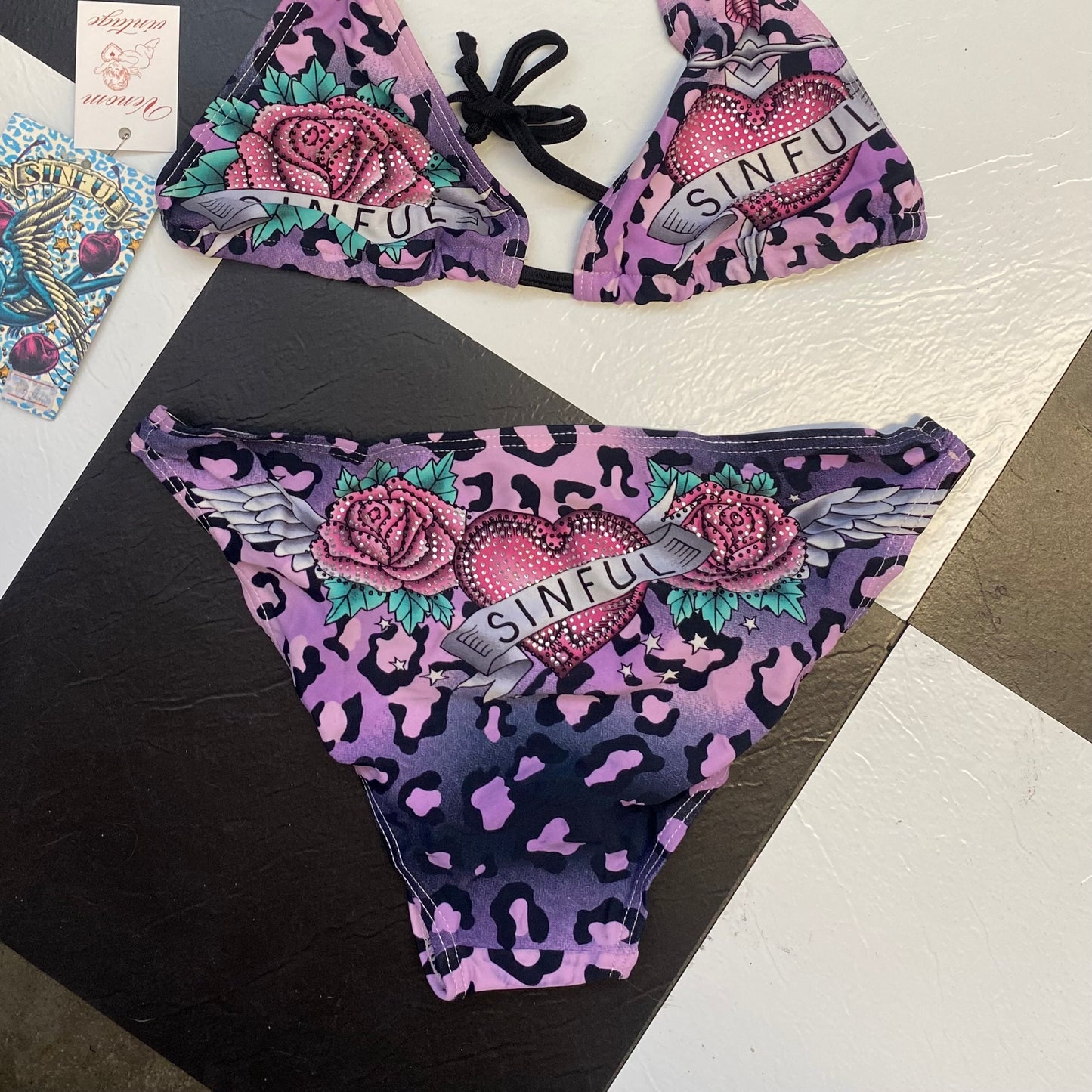 Affliction Leopard Bikini | Size M