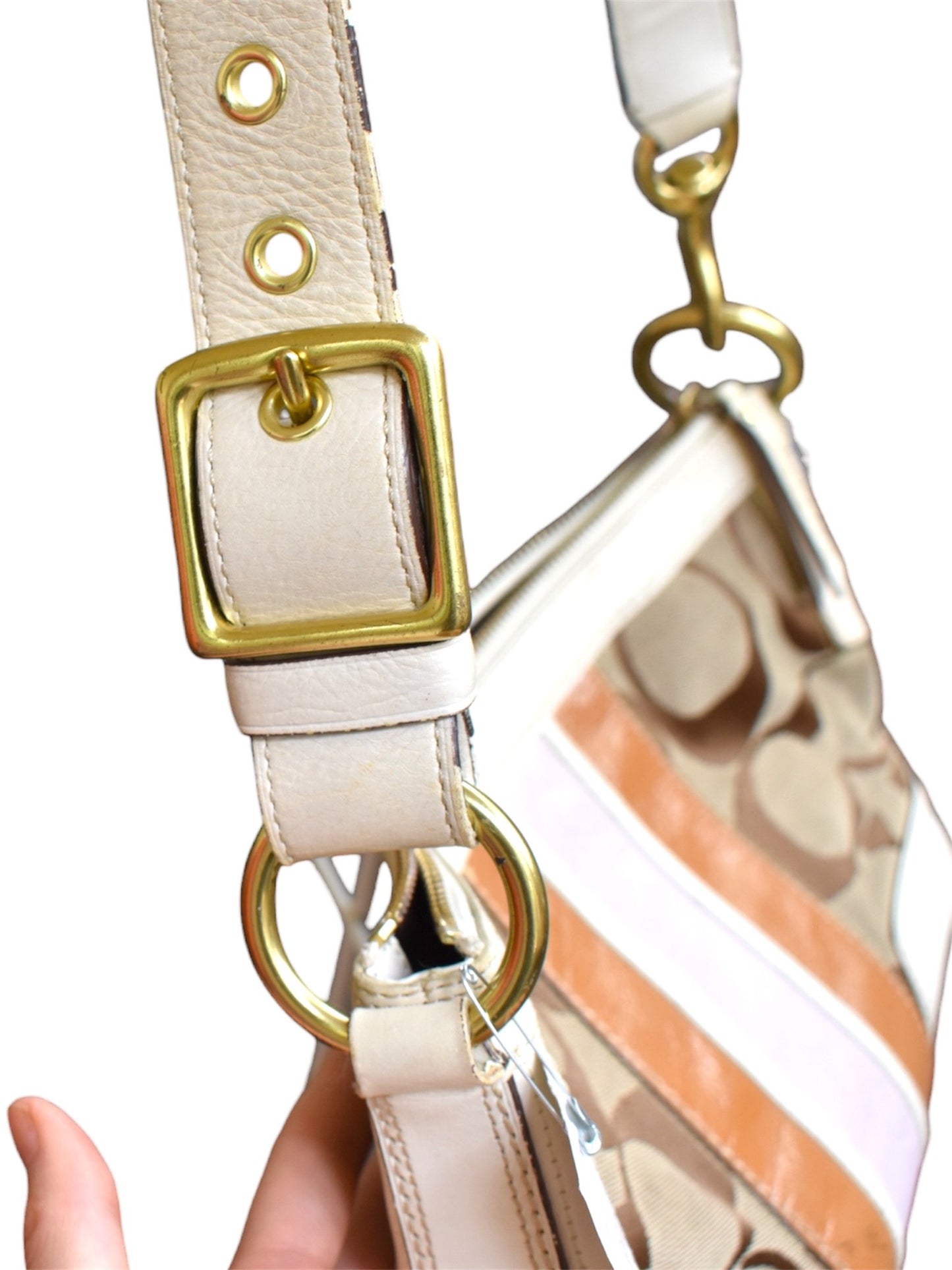 00s Striped Coach Bag